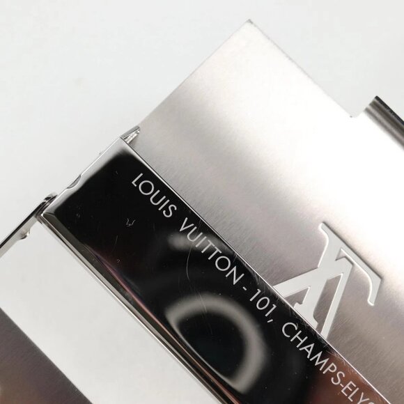 LOUIS VUITTON Porte Cartes Champs Elysees Metal Silver Auth - Picture 11 of 16
